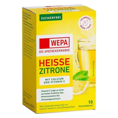 WEPA Limão quente+Vit.C+Cálcio em pó sem açúcar, 10X10 g WEPA Limão quente+Vit.C+Cálcio em pó sem açúcar, 10X10 g