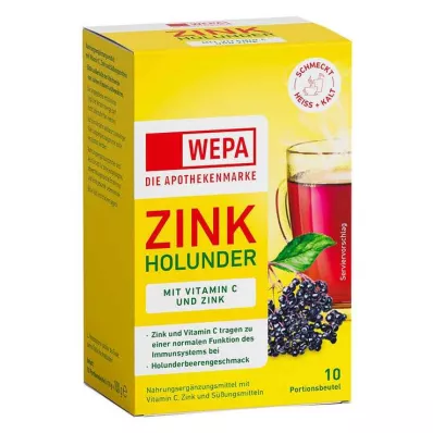 Wepa zinco sabugueiro + vitamina C + zinco em pó sem açúcar, 10x10 g