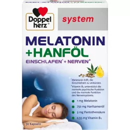DOPPELHERZ Cápsulas de sistema de melatonina+óleo de hémen, 30 unid