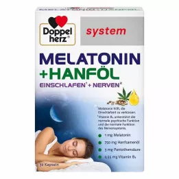 DOPPELHERZ Cápsulas de sistema de melatonina+óleo de hémen, 30 unid