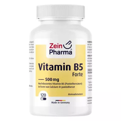 VITAMIN B5 PANTOTHENSÄURE Cápsulas de 500 mg, 120 Cápsulas