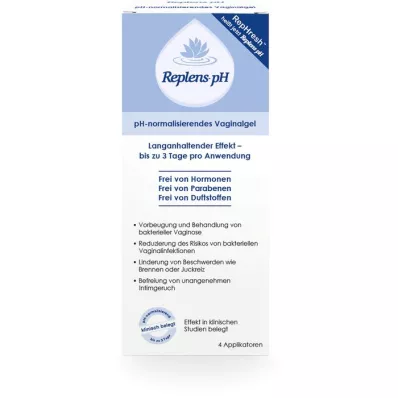 REPLENS Aplicadores pré-cheios de gel vaginal pH, 4 unidades