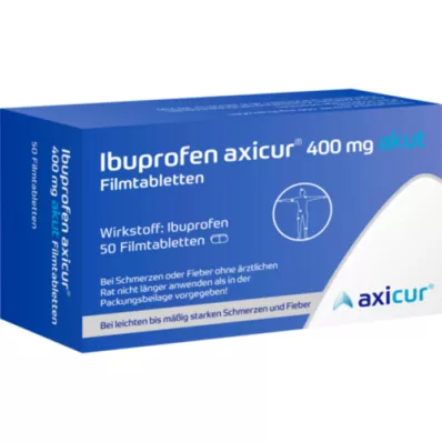 IBUPROFEN axicur 400 mg acute comprimidos revestidos por película, 50 unid