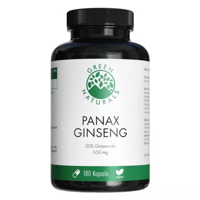 GREEN NATURALS Panax Ginseng high dose vegan capsules, 180 Cápsulas GREEN NATURALS Panax Ginseng high dose vegan capsules, 180 Cápsulas