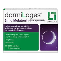 DORMILOGES Comprimidos revestidos por película de 3 mg de melatonina e triptofano, 60 unidades