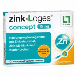 ZINK-LOGES Conceito 15 mg comprimidos com revestimento entérico, 30 unidades