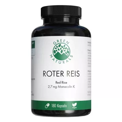 Cápsulas veganas de Monacolin K de arroz vermelho Green Naturals, 180 unidades Cápsulas veganas de Monacolin K de arroz vermelho Green Naturals, 180 unidades