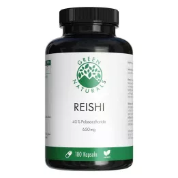 GREEN NATURALS Reishi 650 mg cápsulas veganas de alta dose, 180 cápsulas